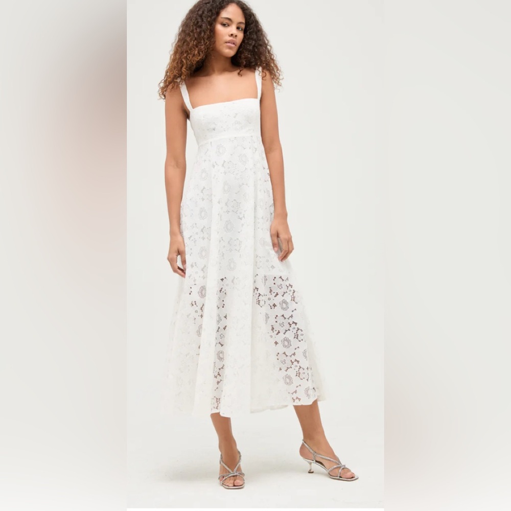 Hill House White Lace Maxi Dress